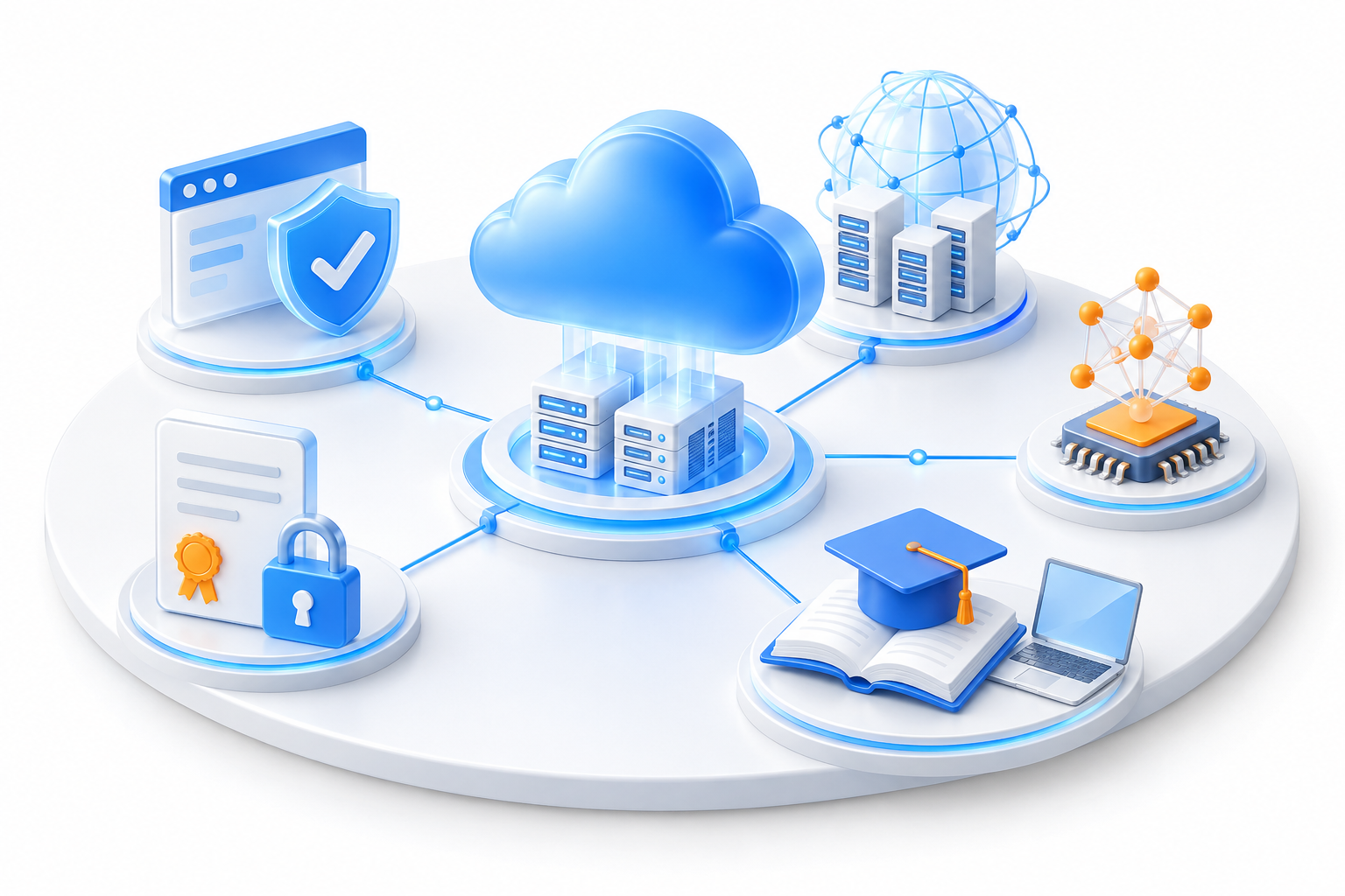 九邻科技业务生态:SSL 证书、Web 应用安全、云计算、AI 智能服务与企业培训